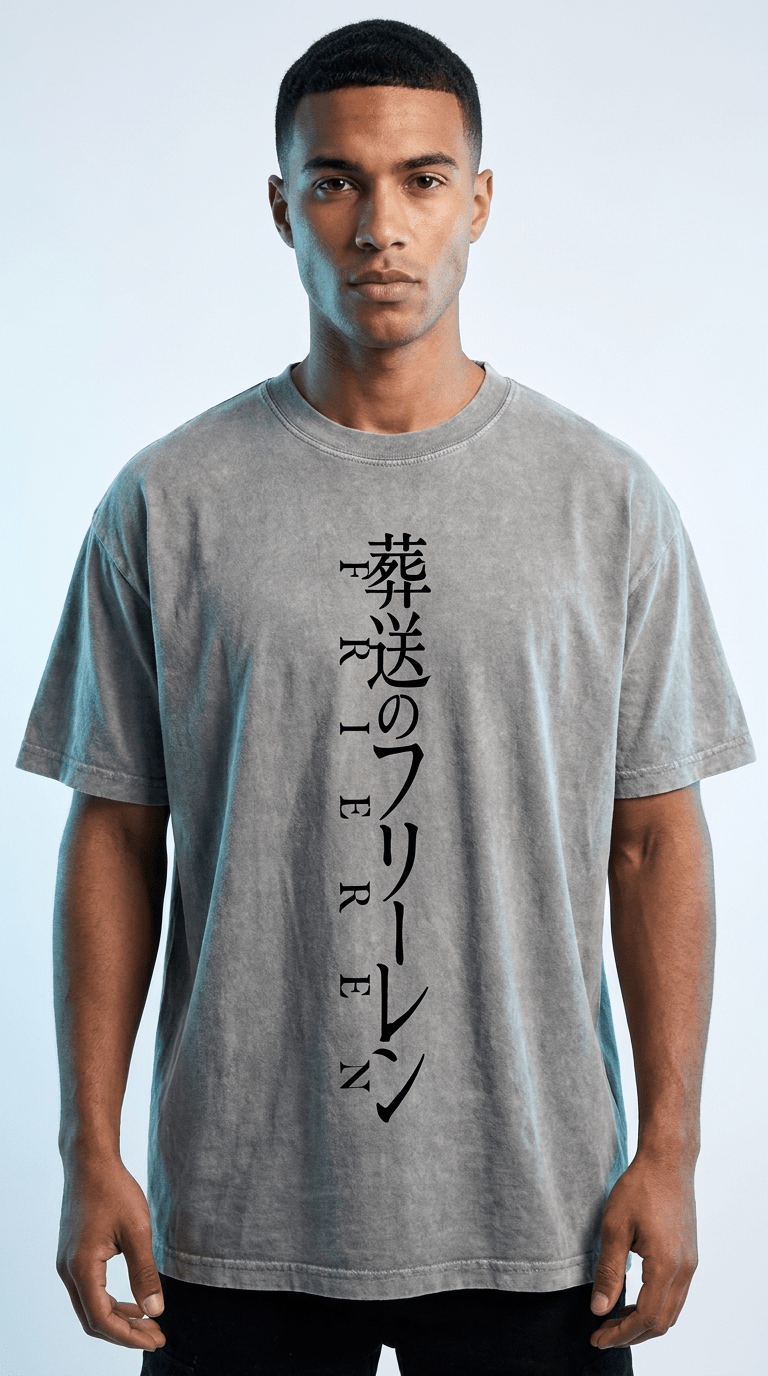 Frieren Minimalist Graphic Streetwear T-Shirt | Oversized Anime Tee - Oni Theory