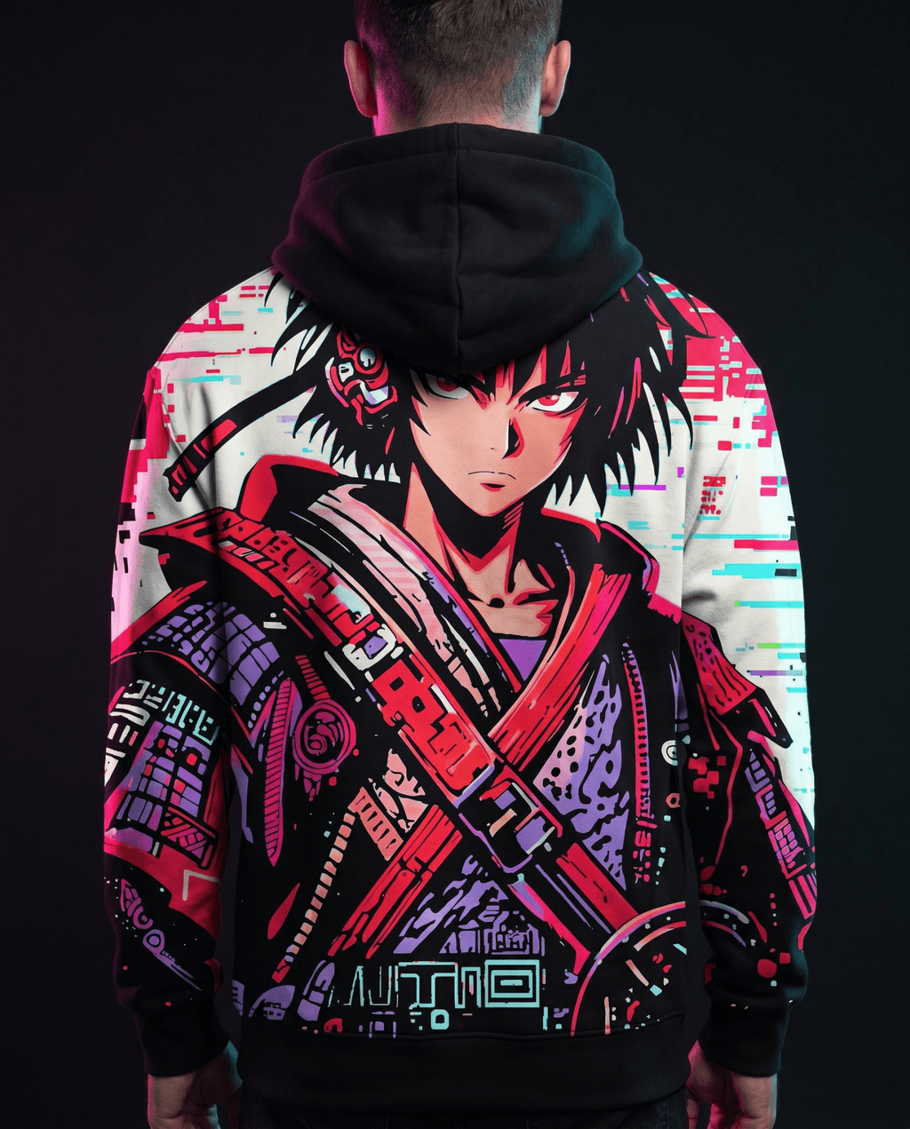 GLITCH RONIN Hoodie — Static - Oni Theory