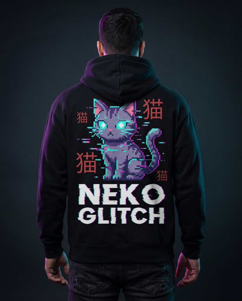 NEKO GLITCH Hoodie back — large print