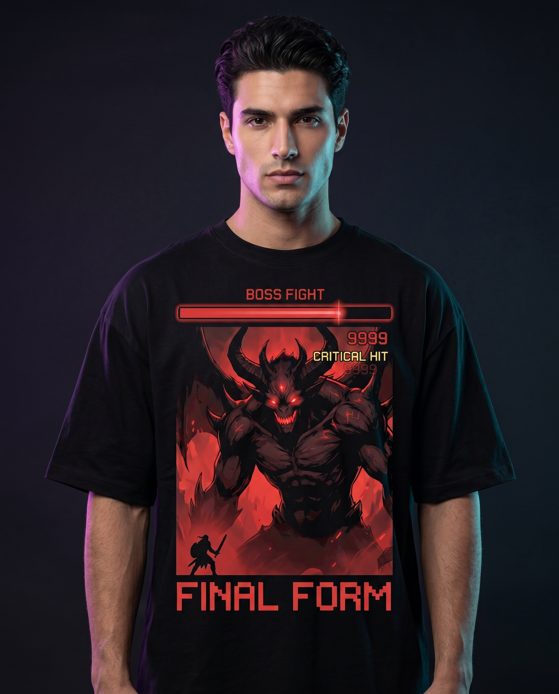 BOSS FIGHT Tee front print