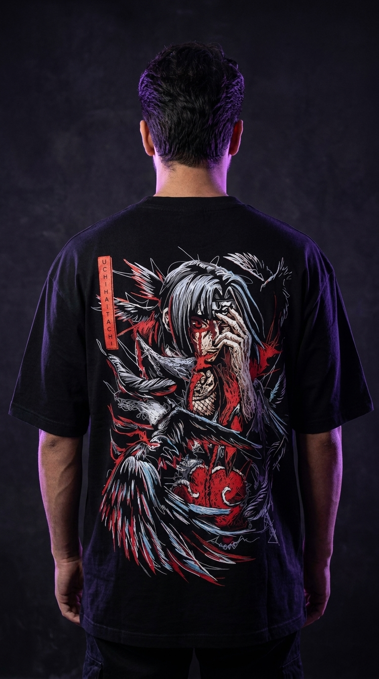 Itachi Uchiha Susanoo Graphic Streetwear T-Shirt | Oversized Anime Tee