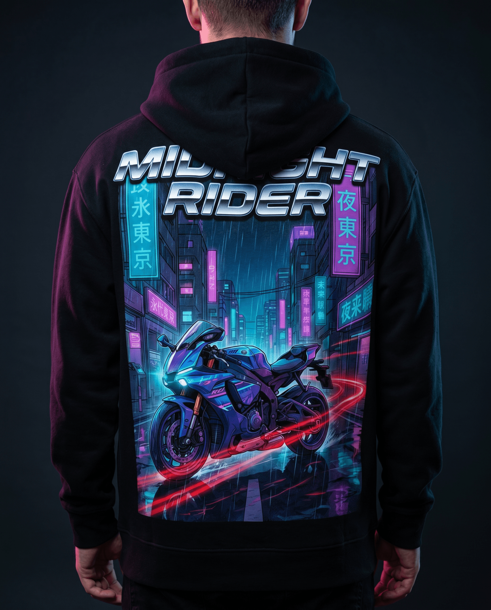 MIDNIGHT RIDER Hoodie — Neo Tokyo - Oni Theory