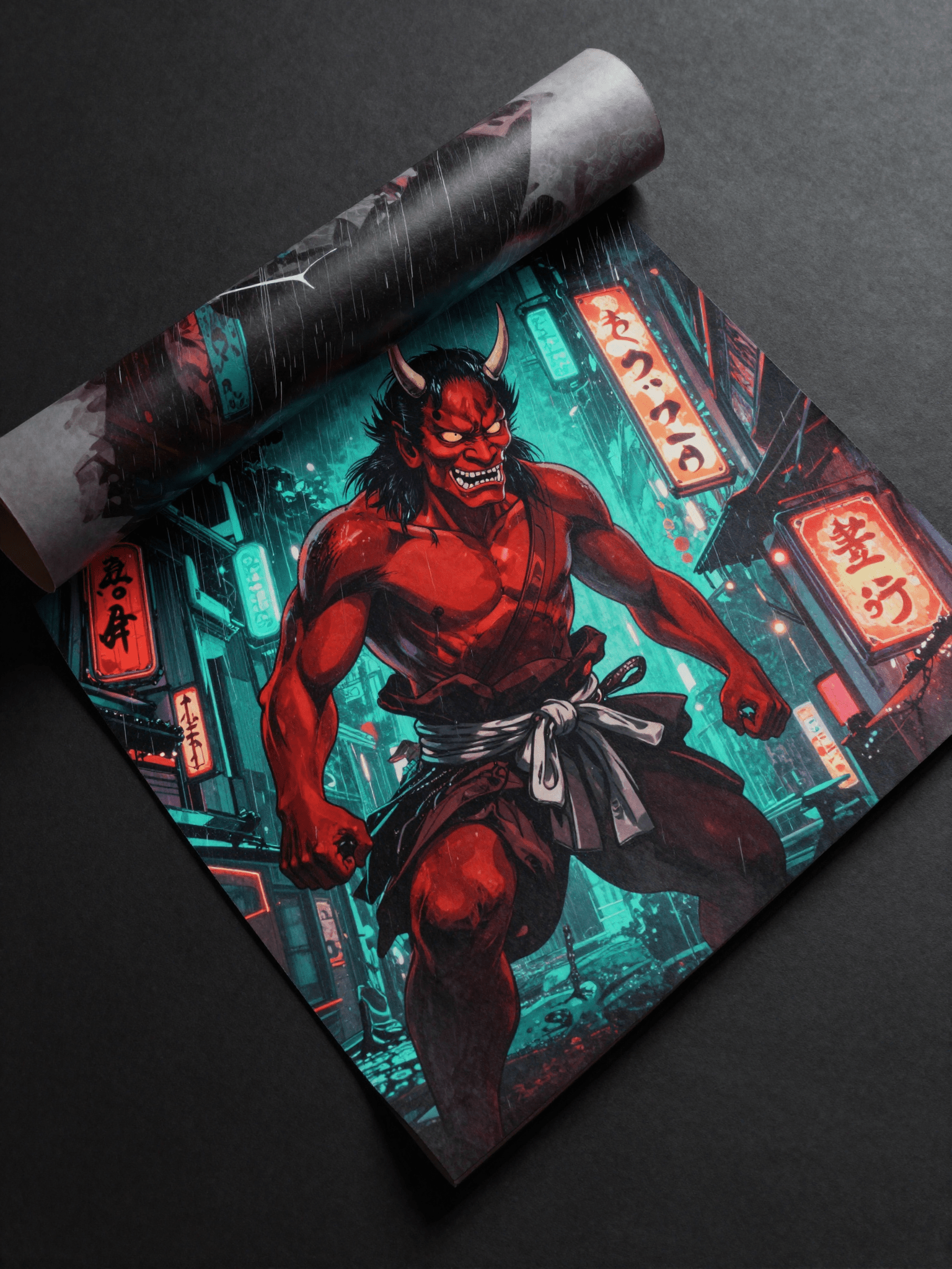 NEON ONI Art Print — Alley King - Oni Theory