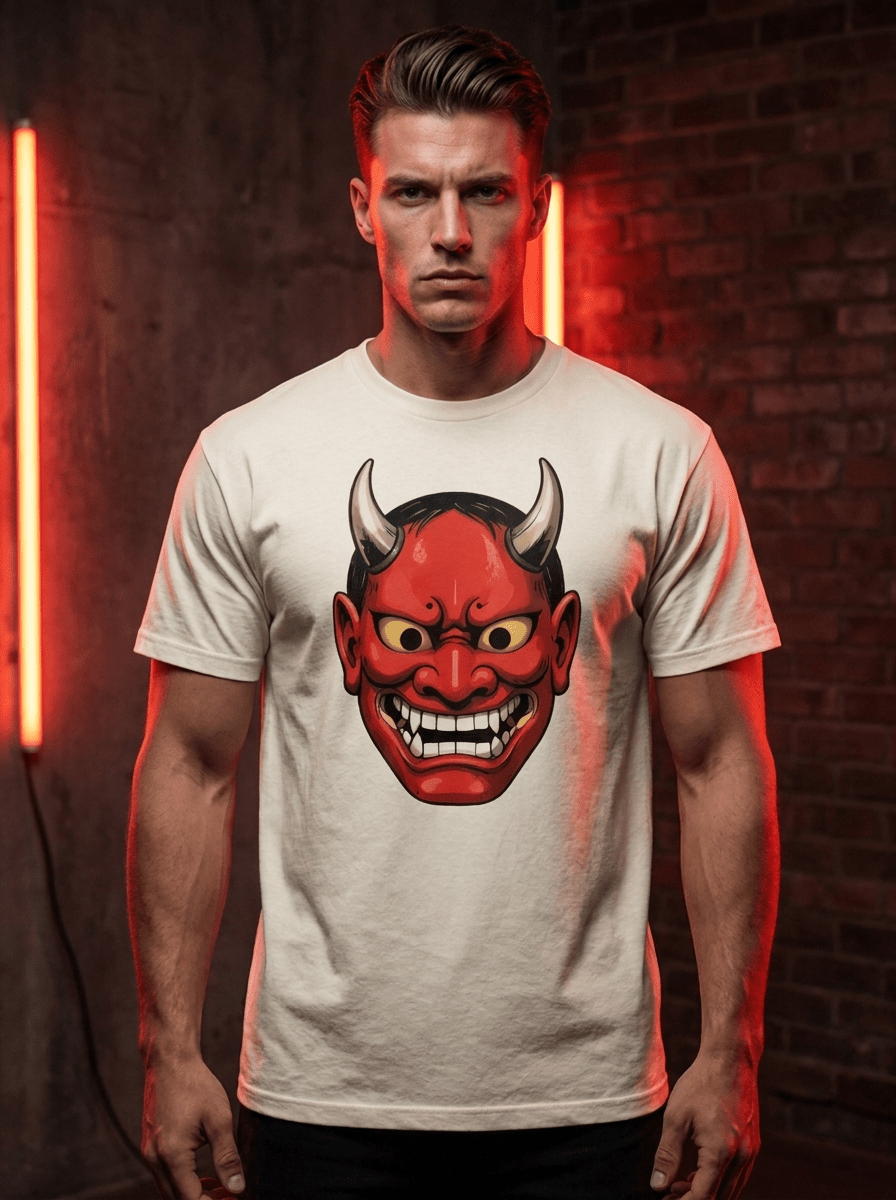 ONI MASK Tee — Bone - Oni Theory