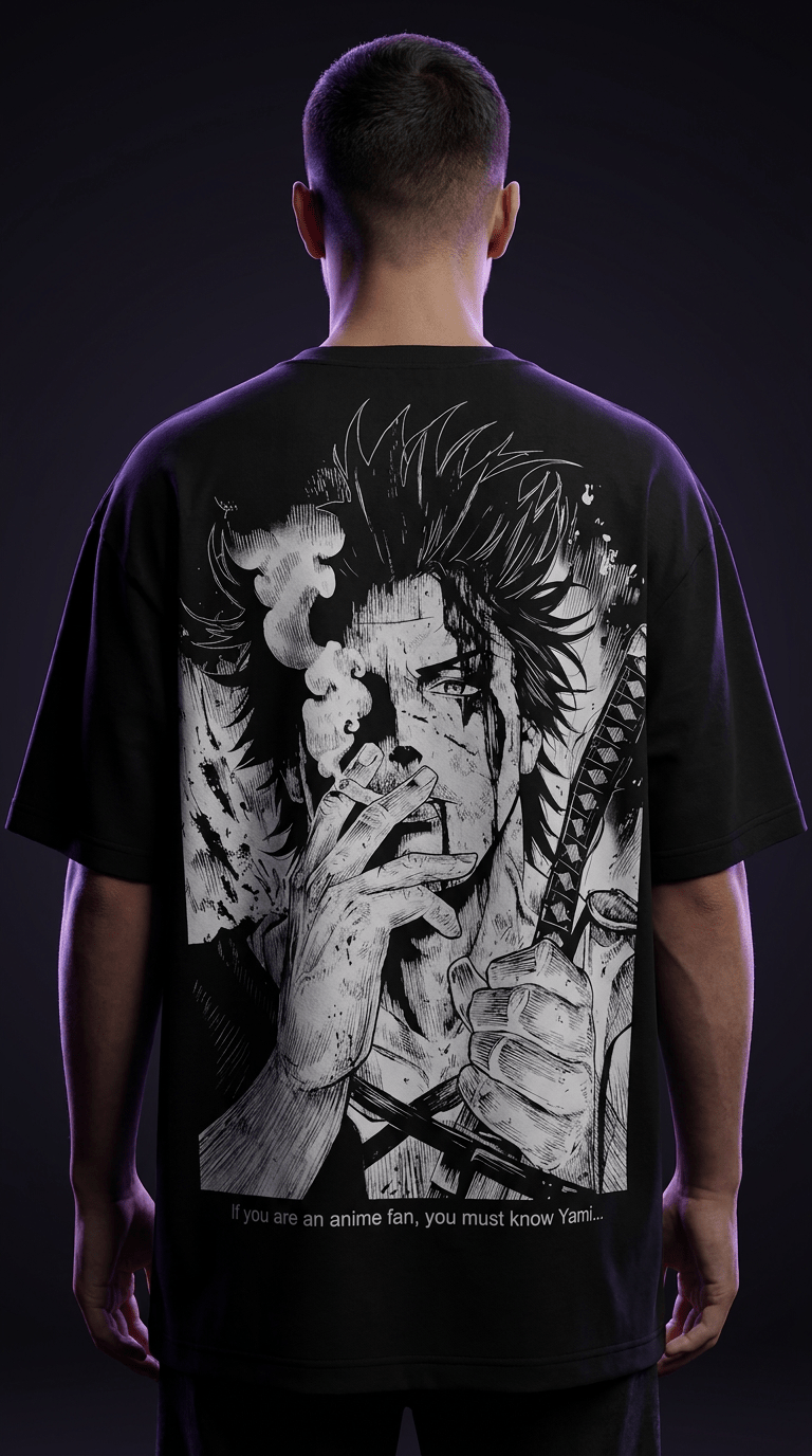 Yami Sukehiro Dark Manga Streetwear T-Shirt | Black Clover Oversized Tee - Oni Theory